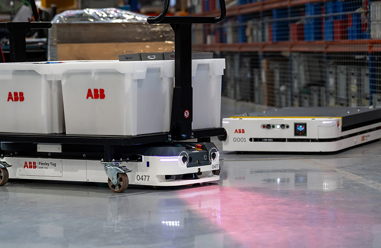 ABB expects VSLAM robots to serve manufacturing, logistics, and service markets.