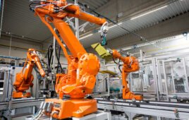 Adobe stock image of industrial robots.