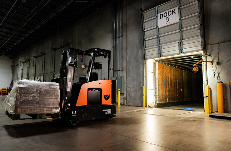 The FoxBot ATL will move pallets in Walmart's loading dock.
