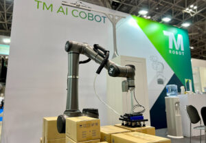 Techman's cobot display at iREX 2023