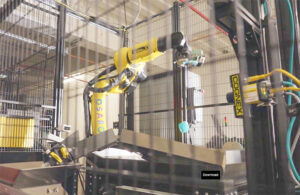 industrial robot picks items in an Osaro workcell, using Cognex vision camera.