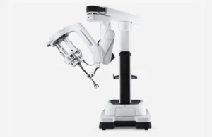 The da Vinci SP surgical robotics system.